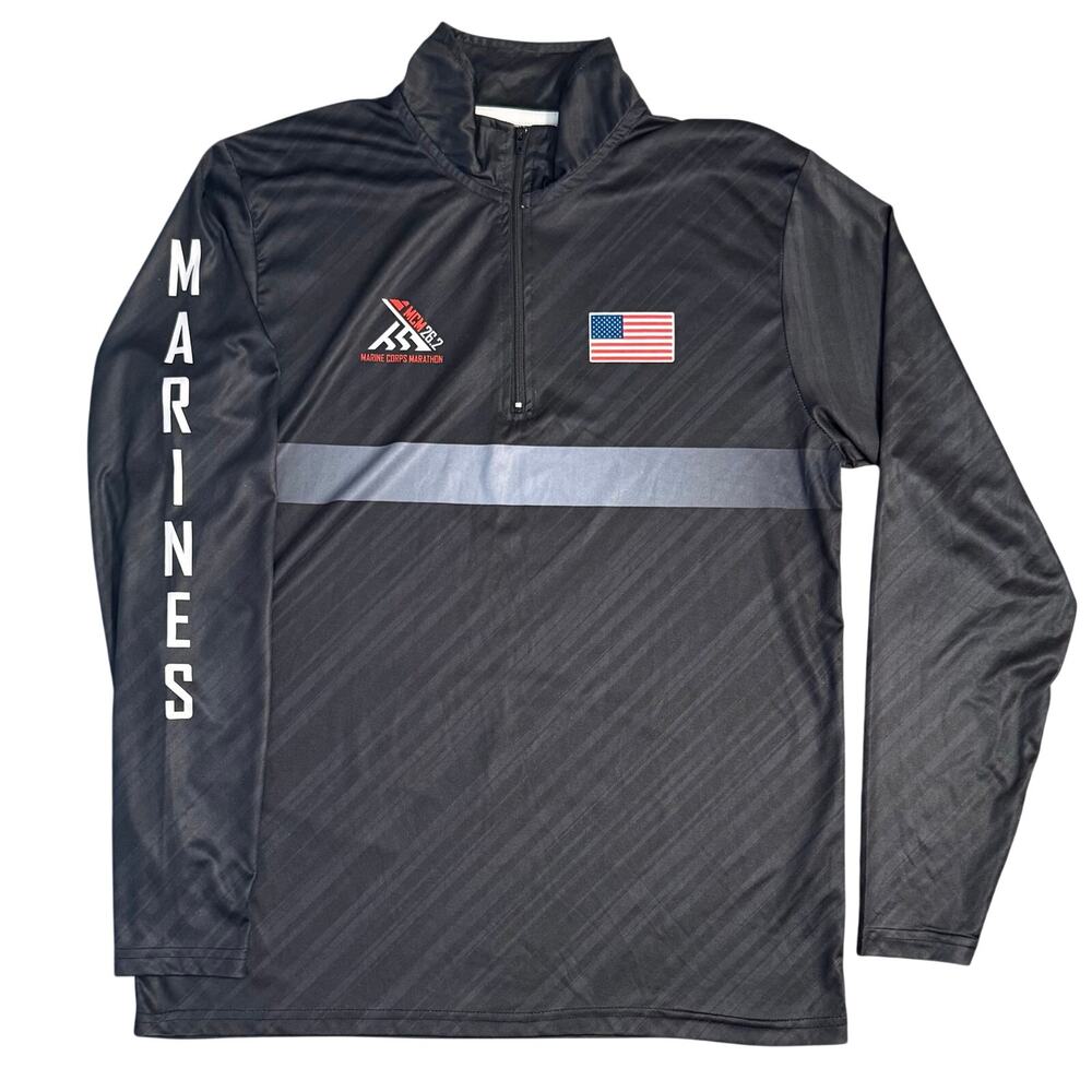 MCM Marine Corps Marathon Race Shirt Long Sleeve 1/4 Zip Running Unisex Medium